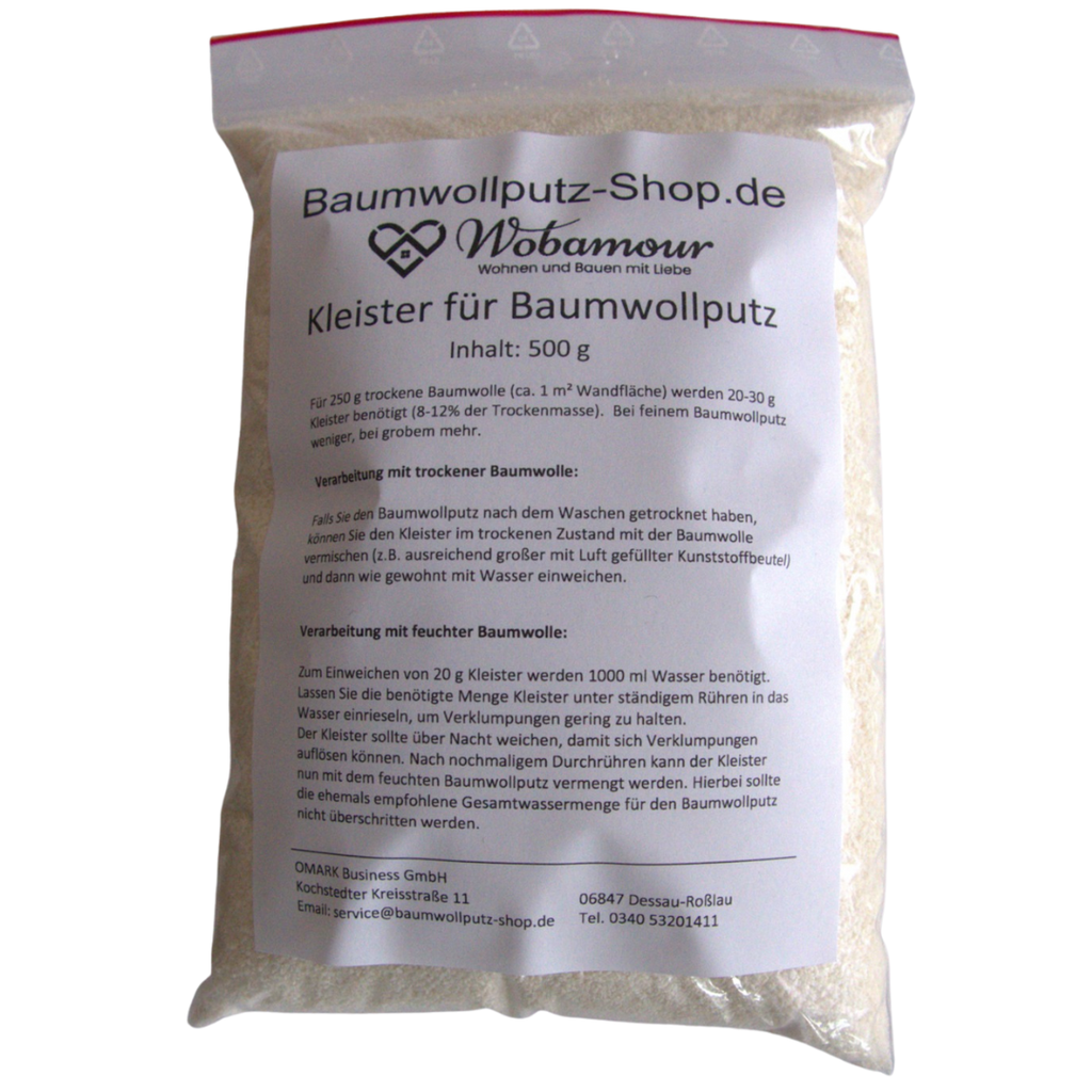 Spezialkleister für Baumwollputz (Für wiederverwendeten Putz)
